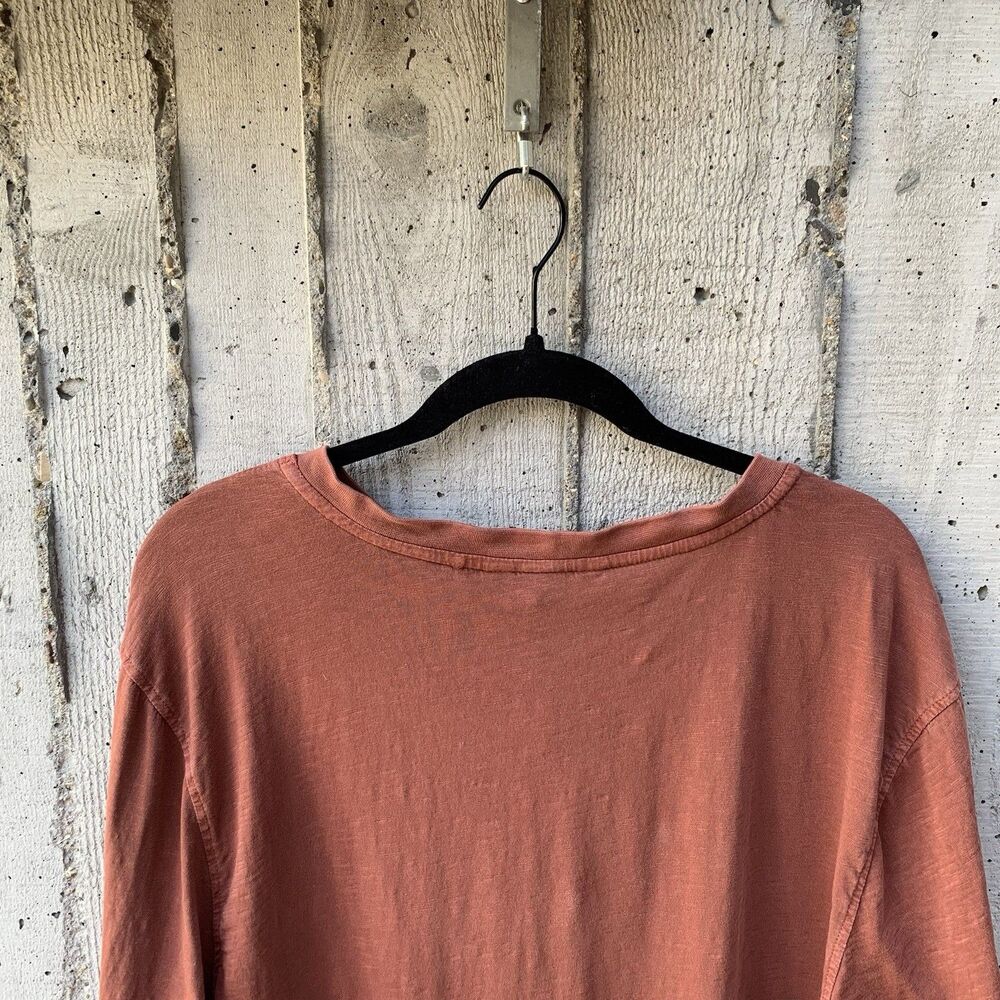 Toad&Co Primo Long Sleeve Henley 100% Organic Cotton Garment-Dyed Finish Rust XL - Picture 4 of 11